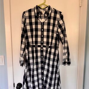 J Crew Navy & White Check Dress